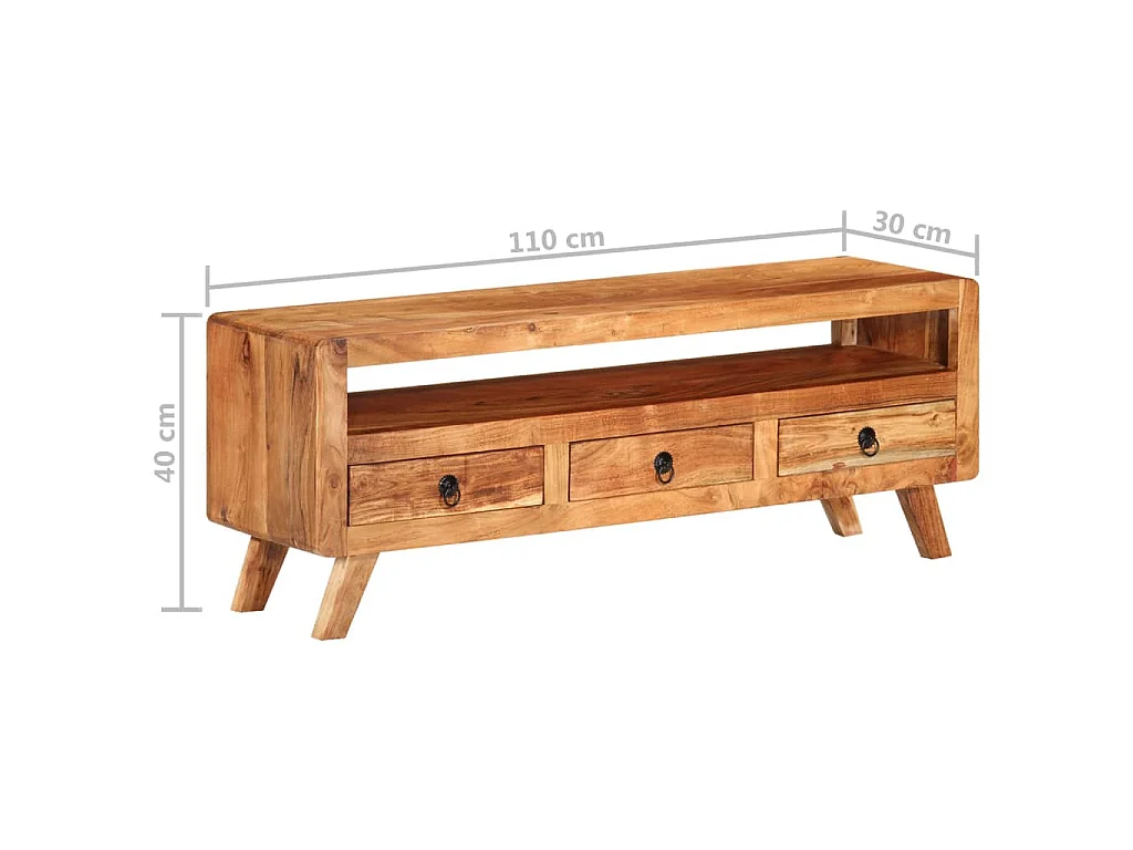 Meuble TV 110x30x40 cm Bois d'acacia massif