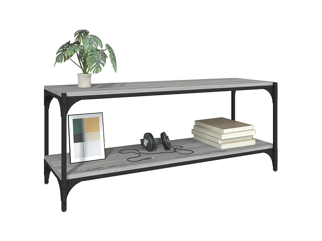 Meuble TV Sonoma gris 100x33x41 cm Bois d'ingénierie et acier