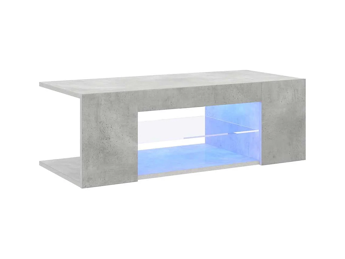 Meuble TV avec lumières LED gris béton 90x39x30 cm