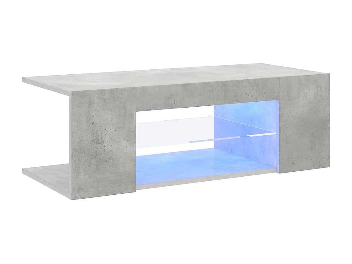 Meuble TV avec lumières LED gris béton 90x39x30 cm