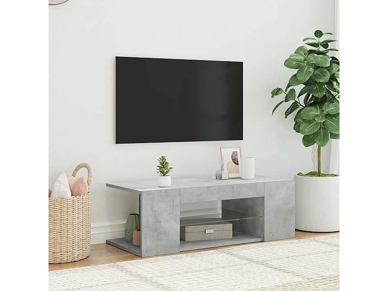 Tv-meubel met LED-verlichting 90x39x30 cm betongrijs