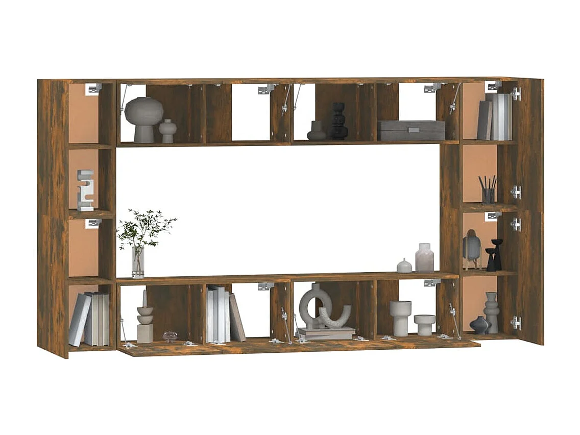 Ensemble de meubles TV 8 pcs Chêne fumé Bois d'ingénierie