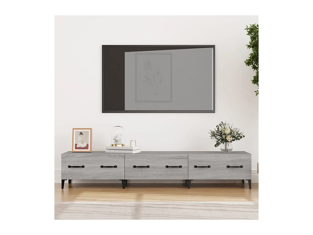 Mobile TV Grigio Sonoma 150x34,5x30 cm in Legno Multistrato