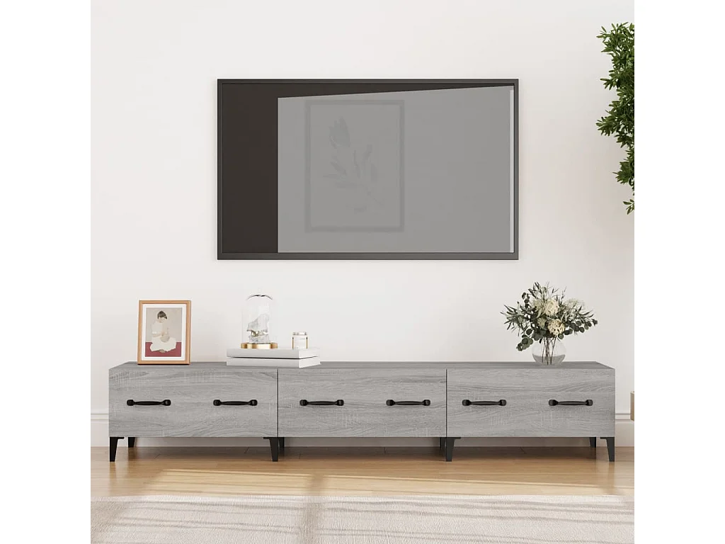 Móvel de TV 150x34,5x30 cm derivados de madeira cinzento sonoma