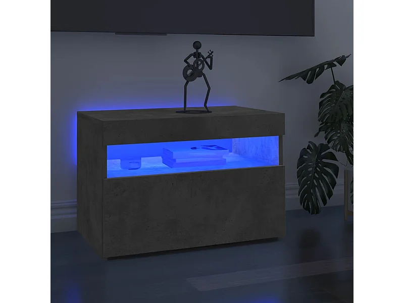 TV-Schrank mit LED-Leuchten Betongrau 60x35x40 cm