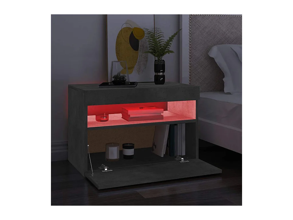 Tv-meubel met LED-verlichting 60x35x40 cm betongrijs