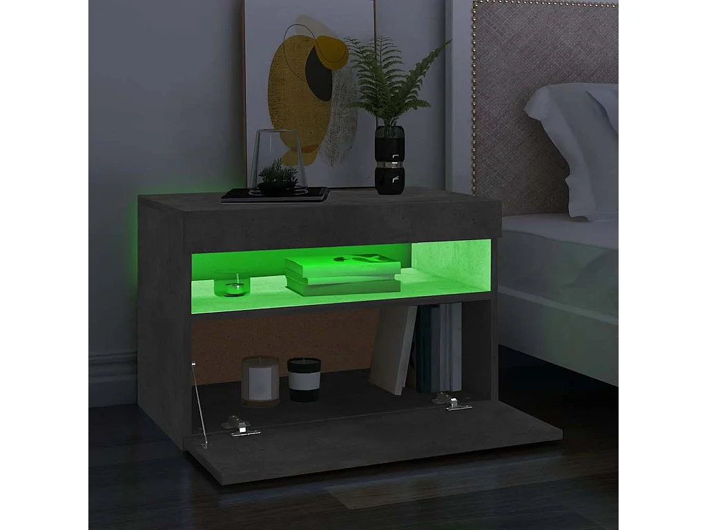 Tv-meubel met LED-verlichting 60x35x40 cm betongrijs