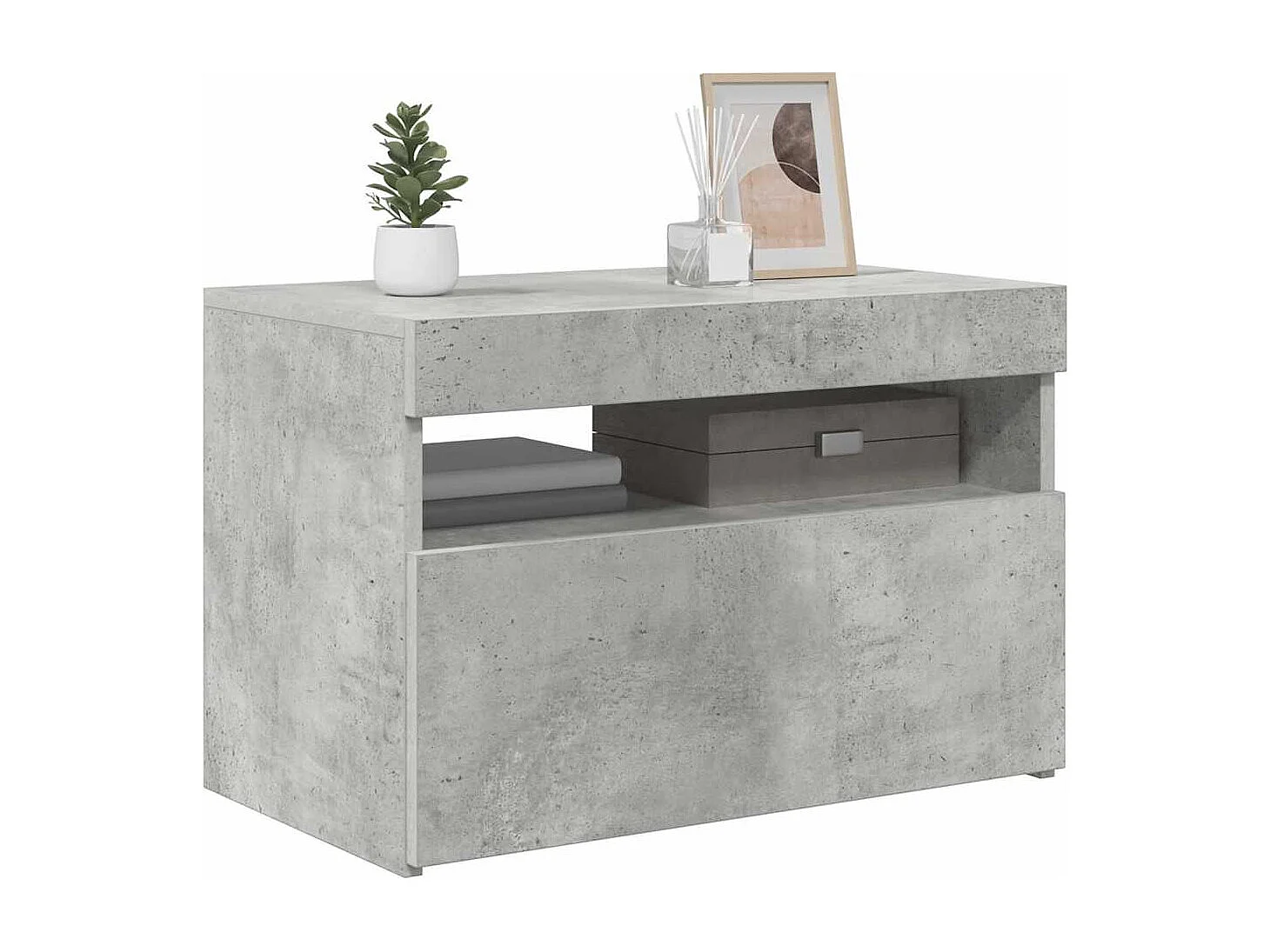 Tv-meubel met LED-verlichting 60x35x40 cm betongrijs