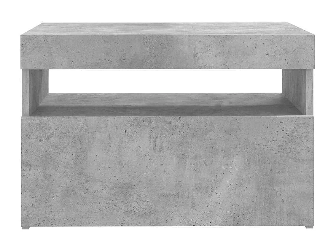 Meuble TV avec lumières LED gris béton 60x35x40 cm