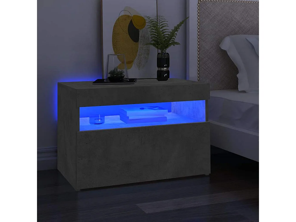 TV-Schrank mit LED-Leuchten Betongrau 60x35x40 cm