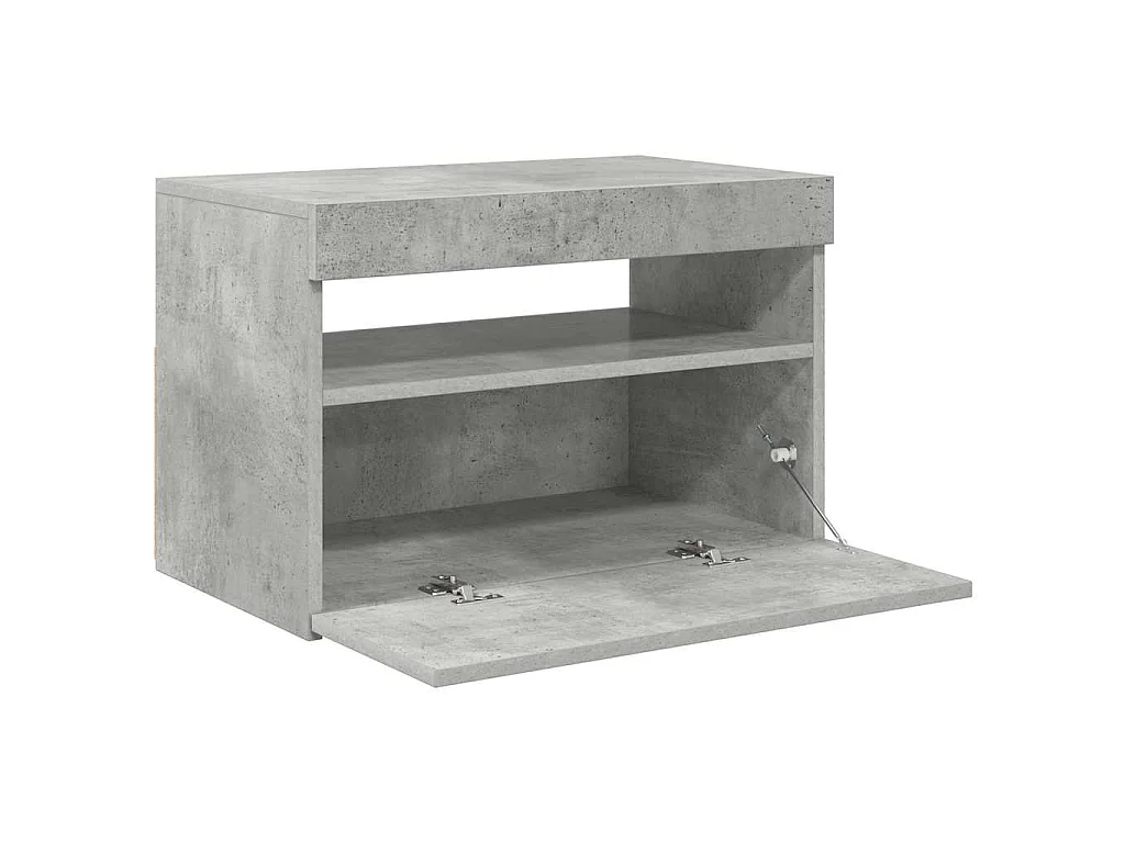 TV-Schrank mit LED-Leuchten Betongrau 60x35x40 cm
