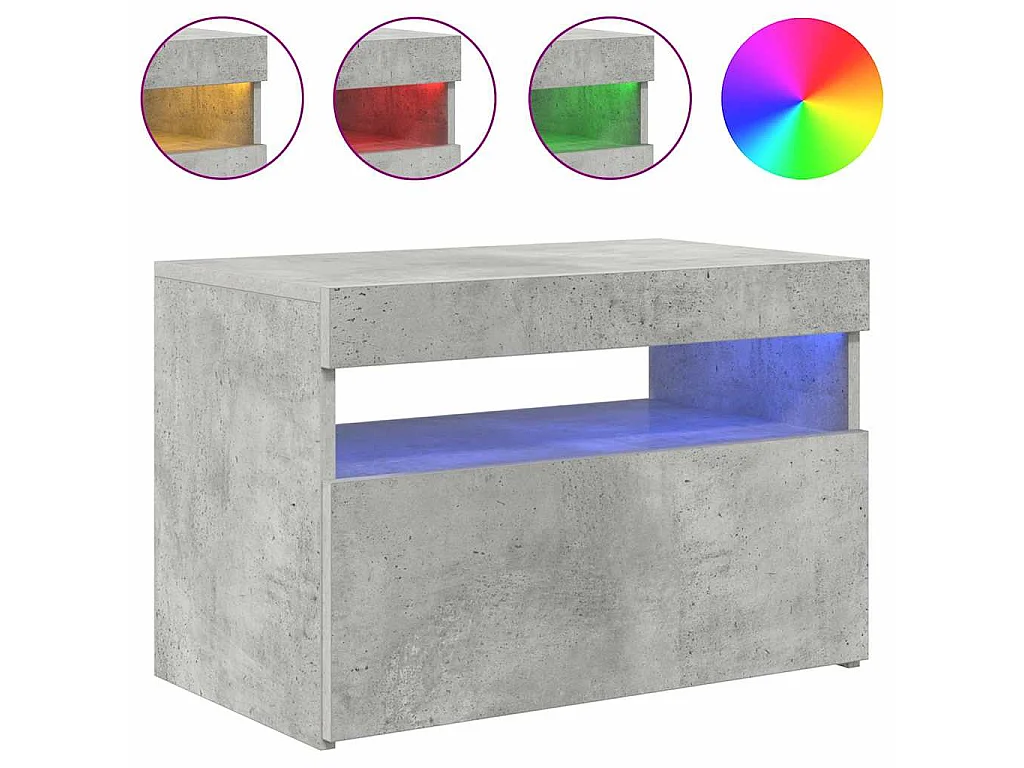 TV-Schrank mit LED-Leuchten Betongrau 60x35x40 cm