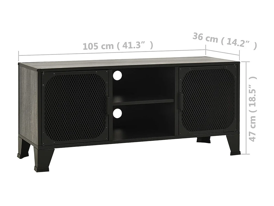 TV-Schrank Grau 105x36x47 cm Metall und MDF