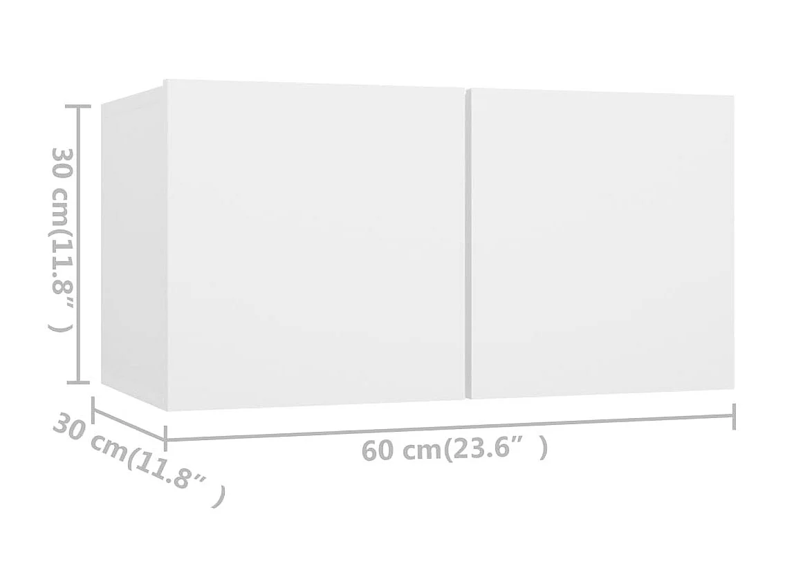 Ensemble de meubles TV 4 pcs Blanc Bois d'ingénierie