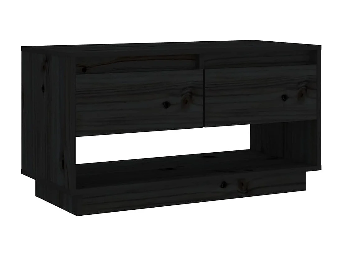 Meuble TV Noir 74x34x40 cm Bois de pin massif