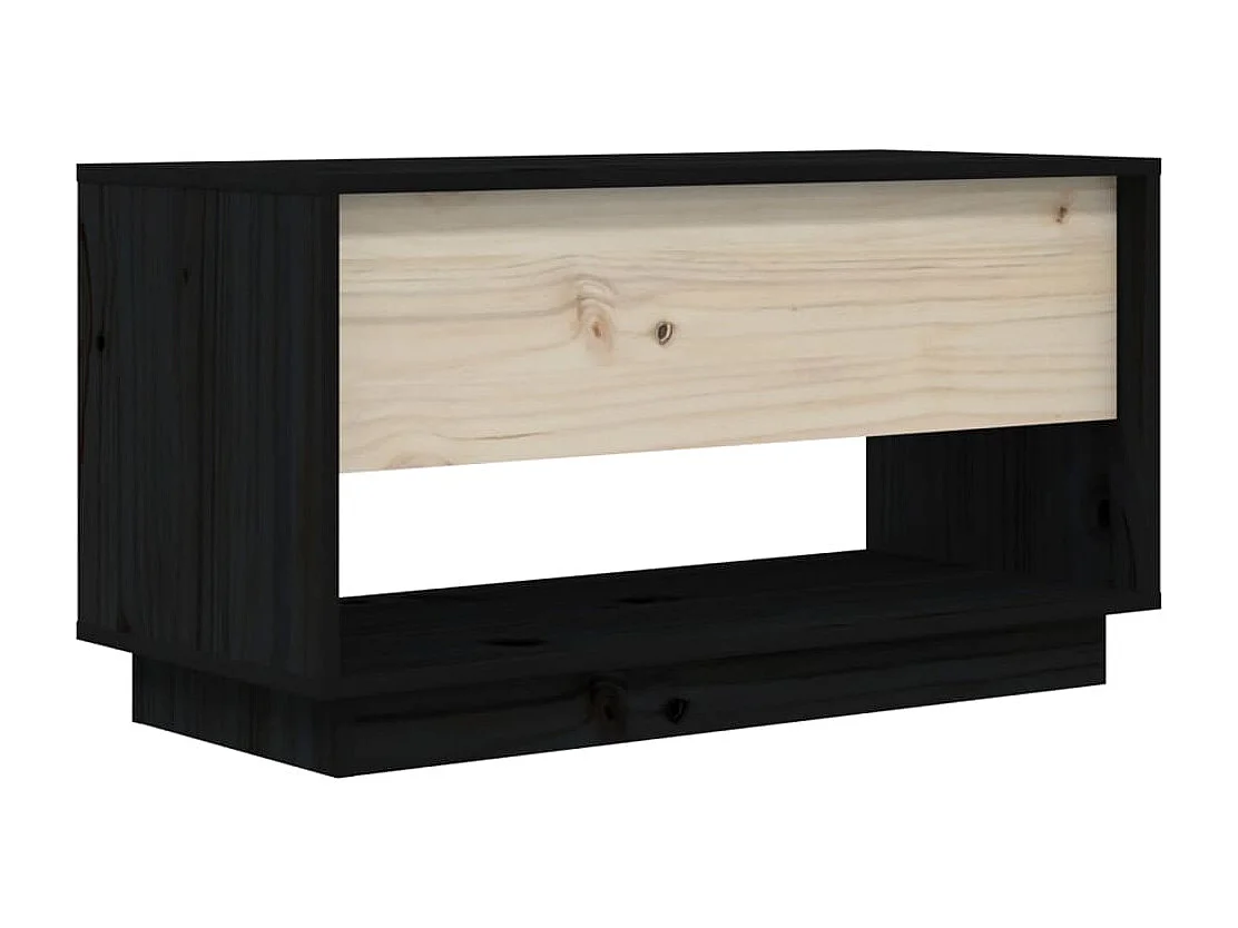 Meuble TV Noir 74x34x40 cm Bois de pin massif