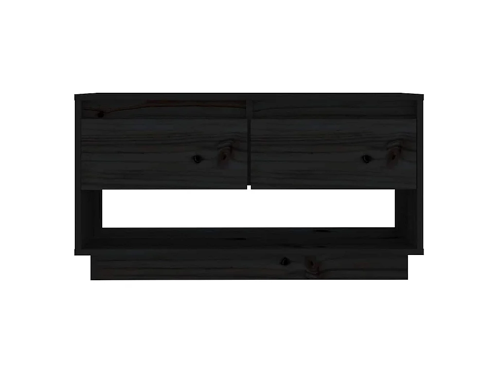 Meuble TV Noir 74x34x40 cm Bois de pin massif