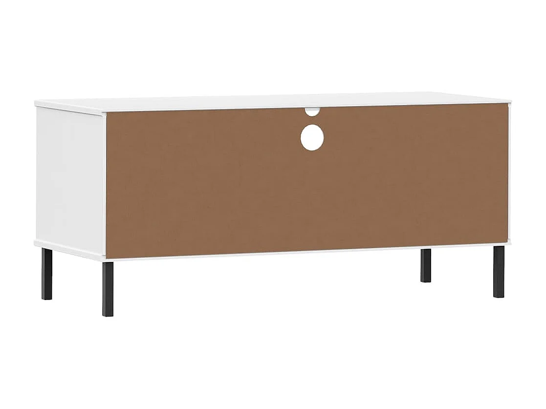 TV-Schrank OSLO mit Metallbeinen Weiß Massivholz Kiefer