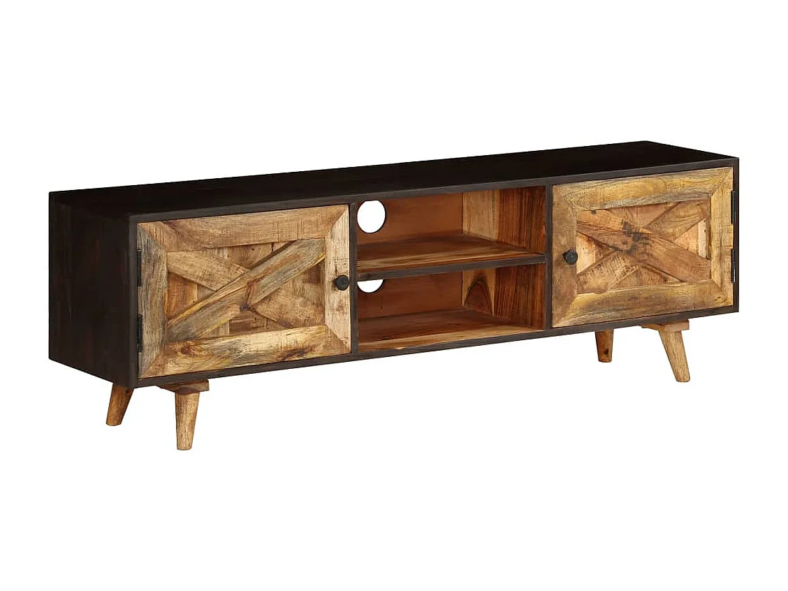 Mobile Porta TV in Legno Massello di Mango 140x30x45 cm