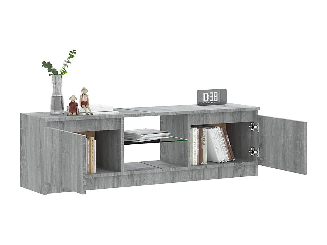 Meuble TV avec lumières LED sonoma gris 120x30x36 cm