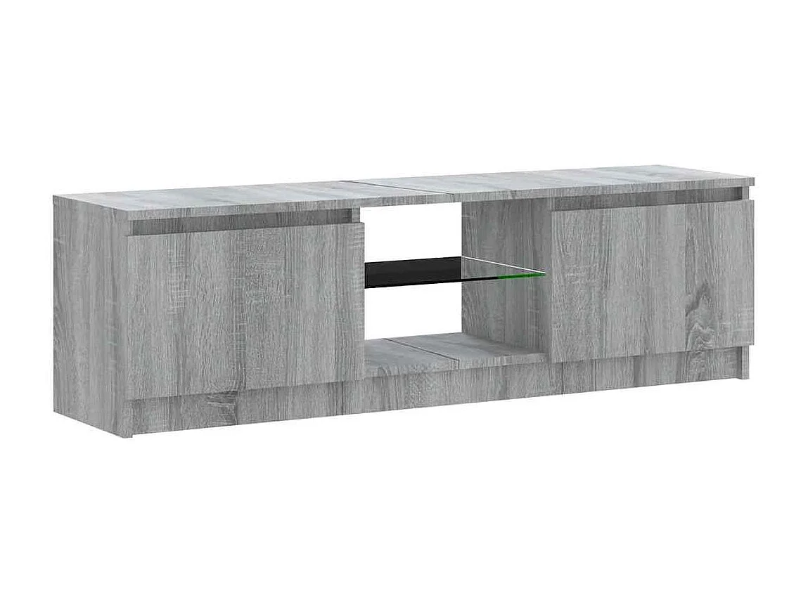 Meuble TV avec lumières LED sonoma gris 120x30x36 cm