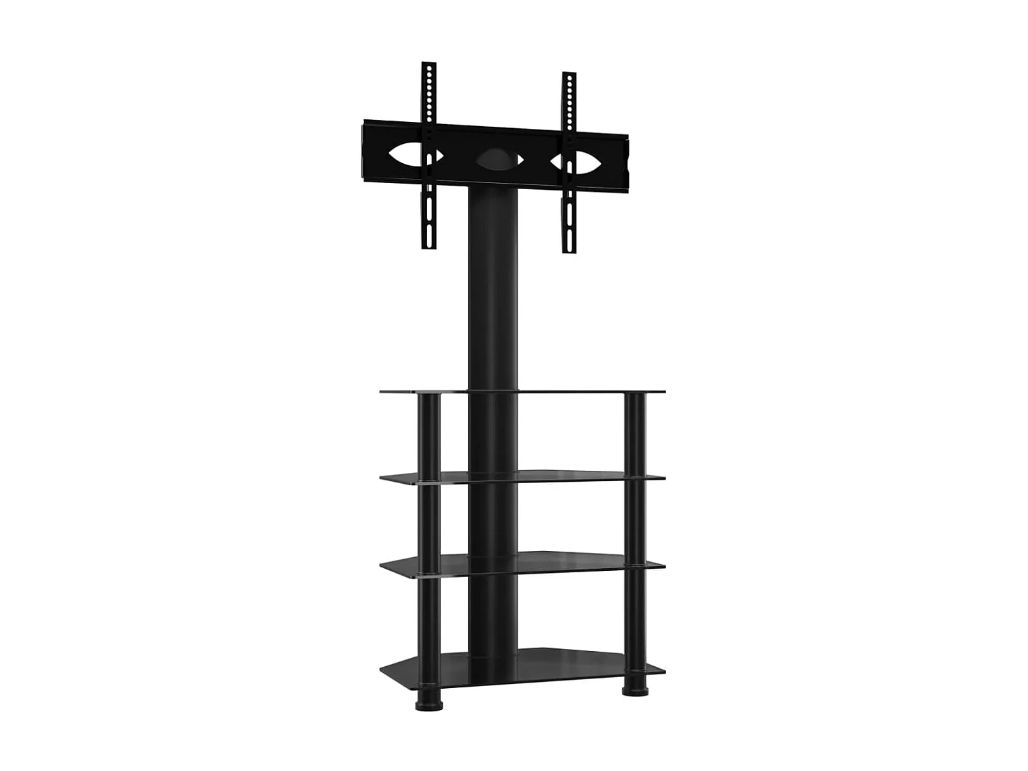 Meuble TV d'angle 4 niveaux pour 32-70 pouces noir