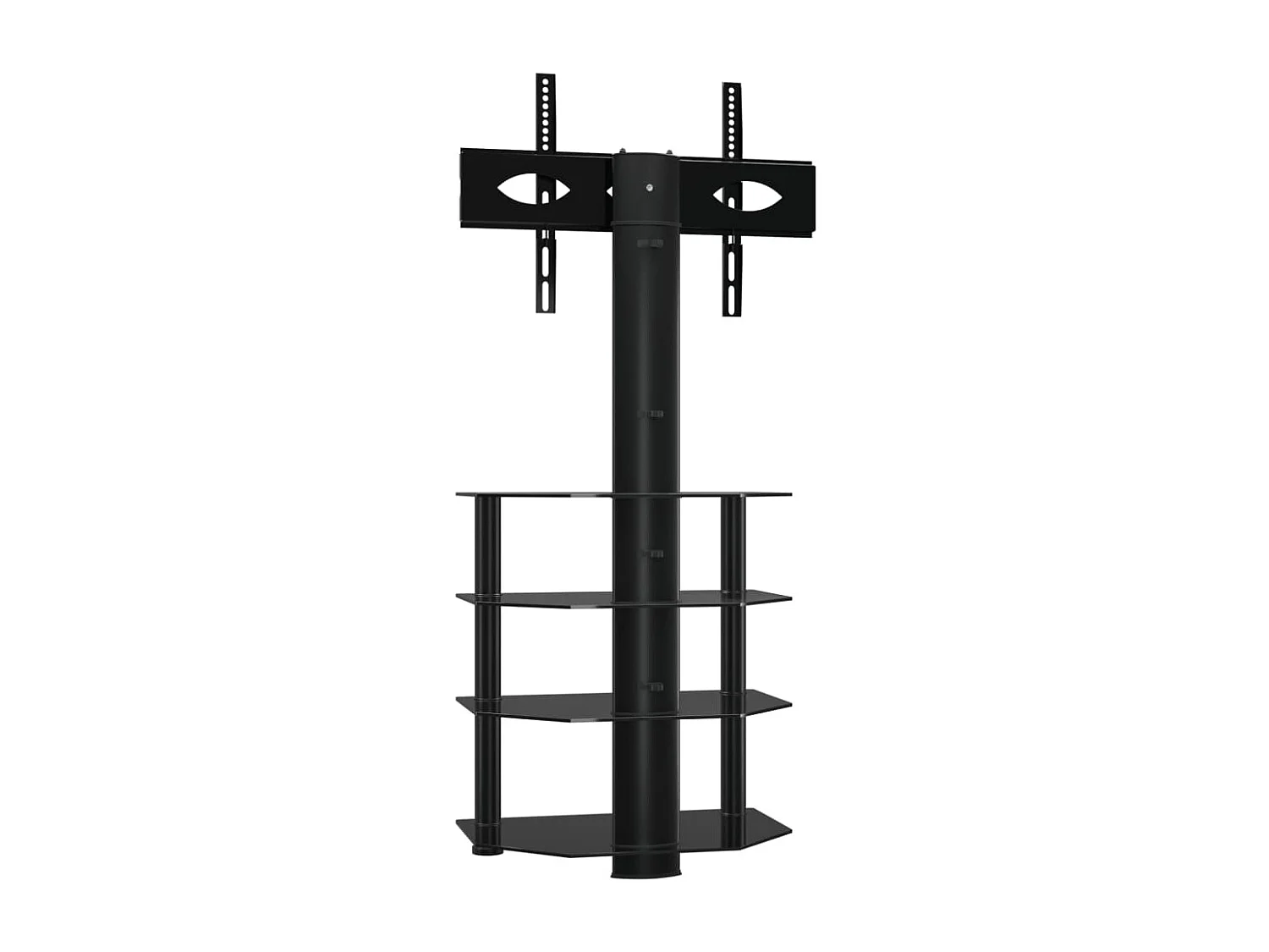 Meuble TV d'angle 4 niveaux pour 32-70 pouces noir