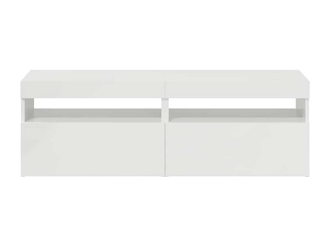 Meubles TV avec lumières LED 2 pcs blanc brillant 60x35x40 cm