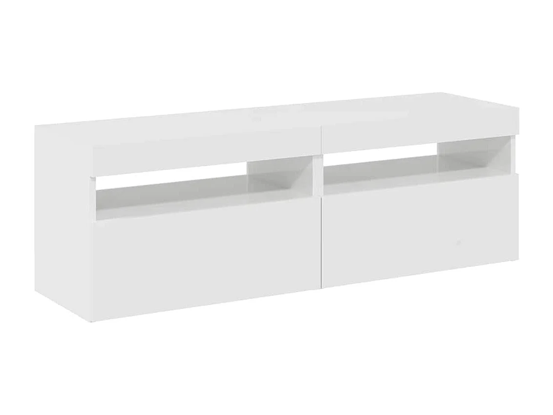 Meubles TV avec lumières LED 2 pcs blanc brillant 60x35x40 cm