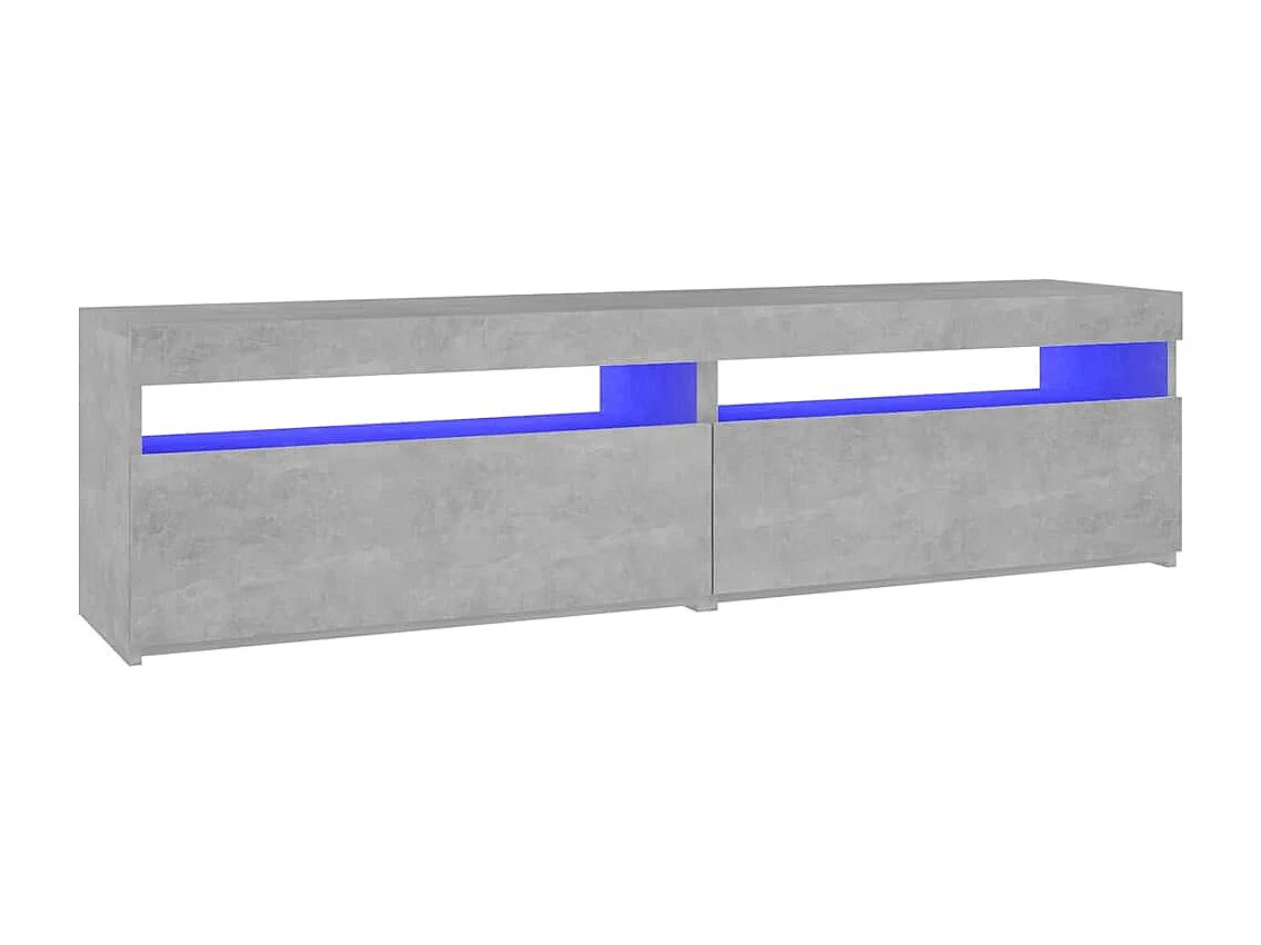 Meubles TV 2 pcs avec lumières LED Gris béton 75x35x40 cm