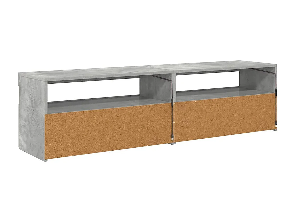 Meubles TV 2 pcs avec lumières LED Gris béton 75x35x40 cm