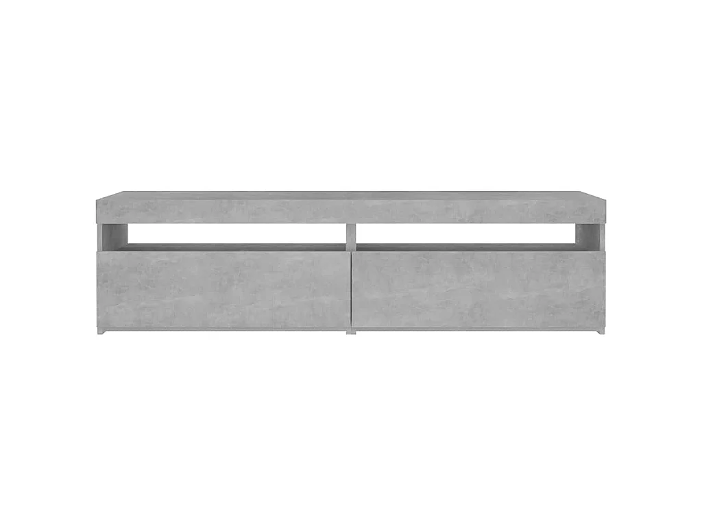 TV-Schränke 2 Stk. mit LED-Leuchten Betongrau 75x35x40 cm