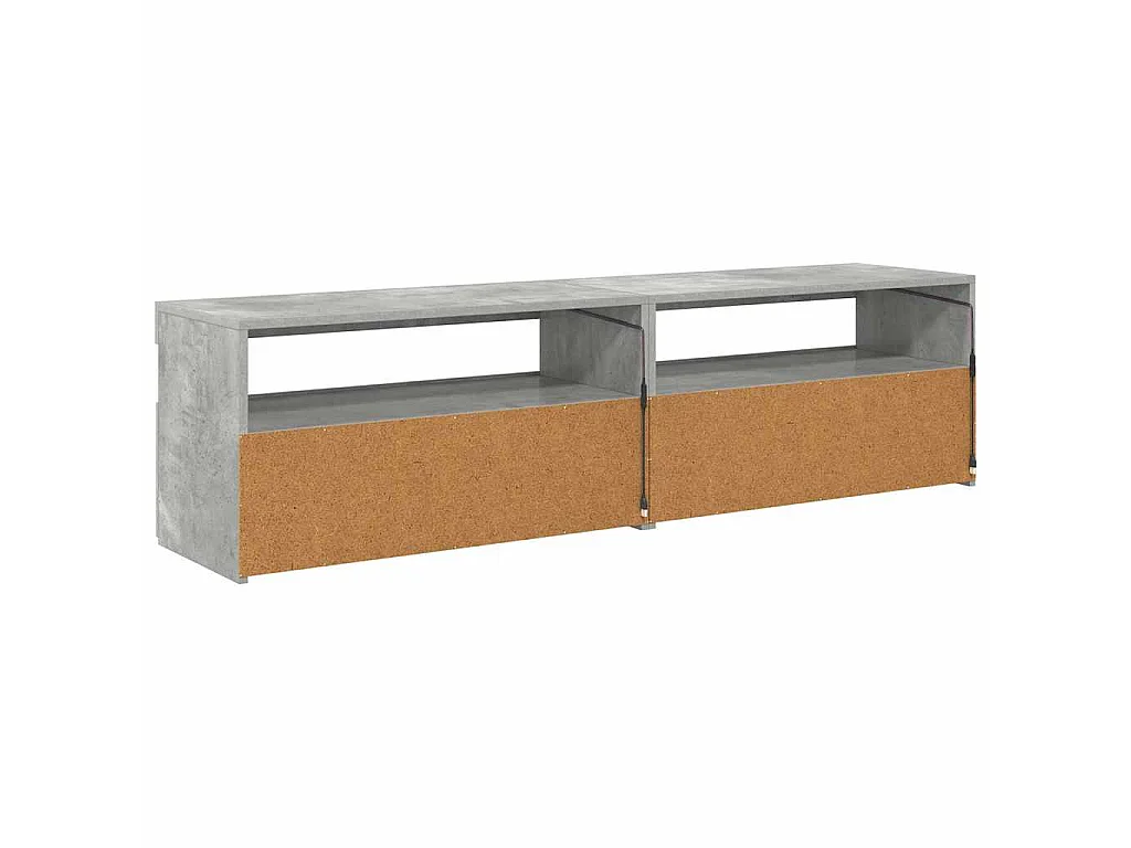 TV-Schränke 2 Stk. mit LED-Leuchten Betongrau 75x35x40 cm