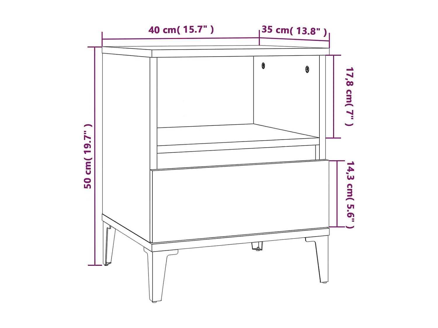 Tables de chevet 2 pcs Blanc 40x35x50 cm