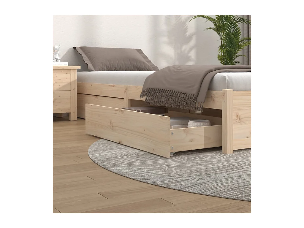 Tiroirs de lit 4 pcs Bois de pin massif