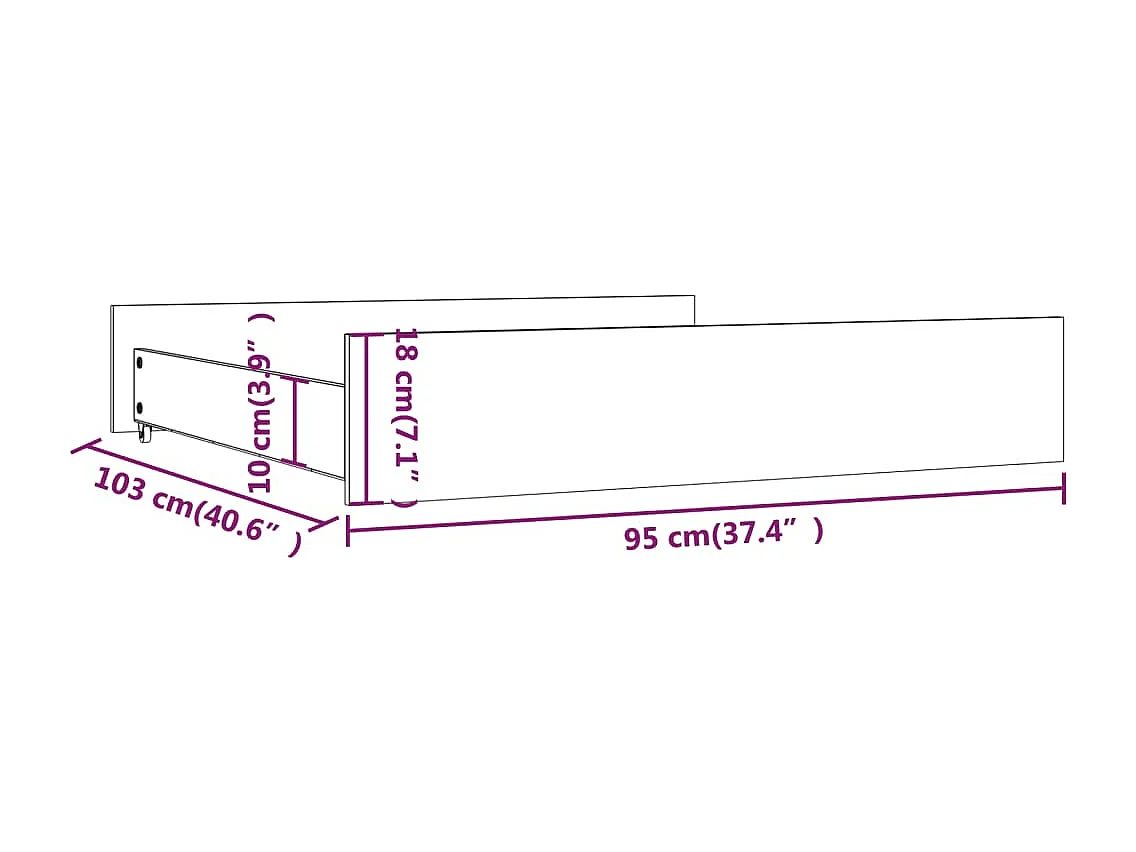 Bettschubladen 2 Stk. Massivholz Kiefer