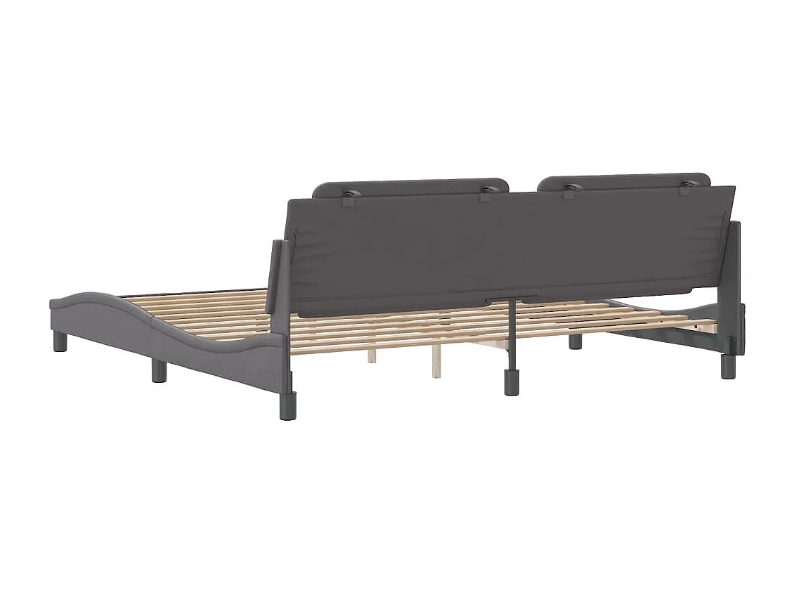 Bettgestell mit Kopfteil Grau 200x200 cm Kunstleder