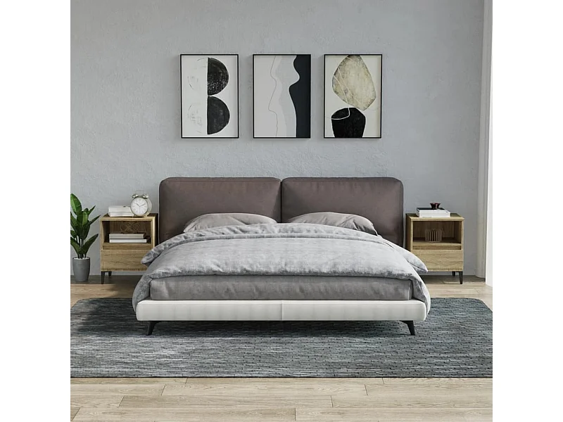 Mesitas de noche 2 unidades roble Sonoma 40x35x50 cm