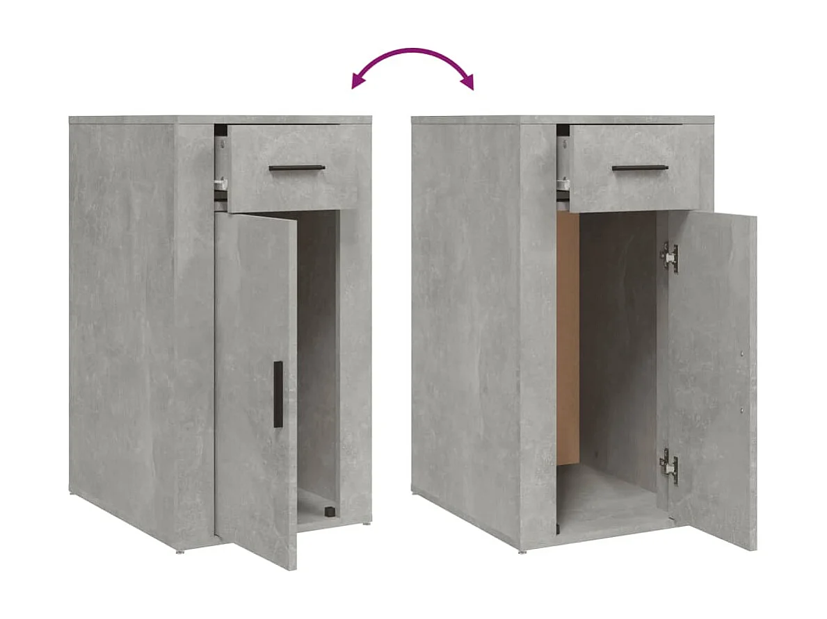 Mobile Scrivania Grigio cemento 40x49x75 cm Legno Multistrato