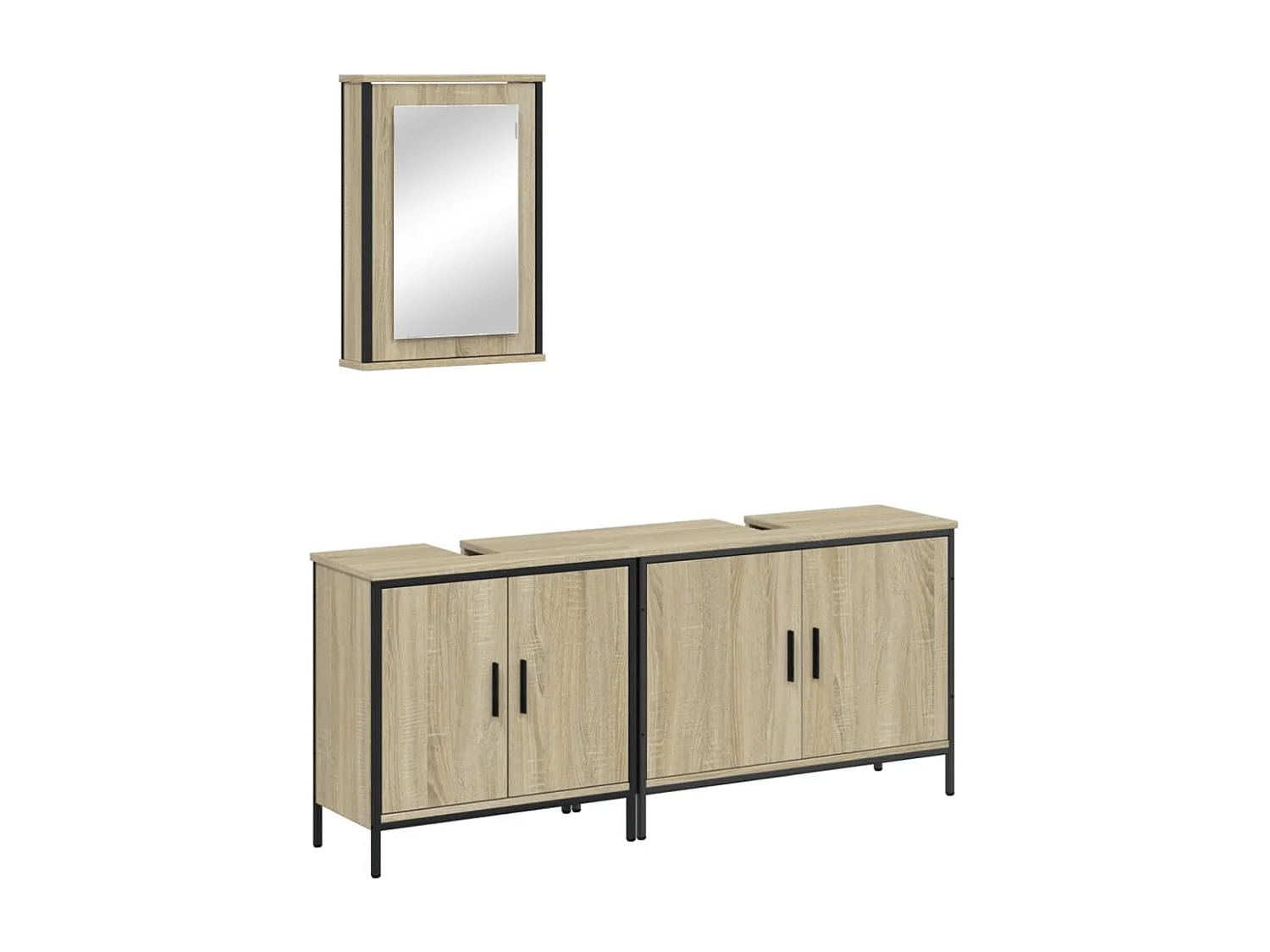 Ensemble de meubles de salle de bain 3 pcs chêne sonoma