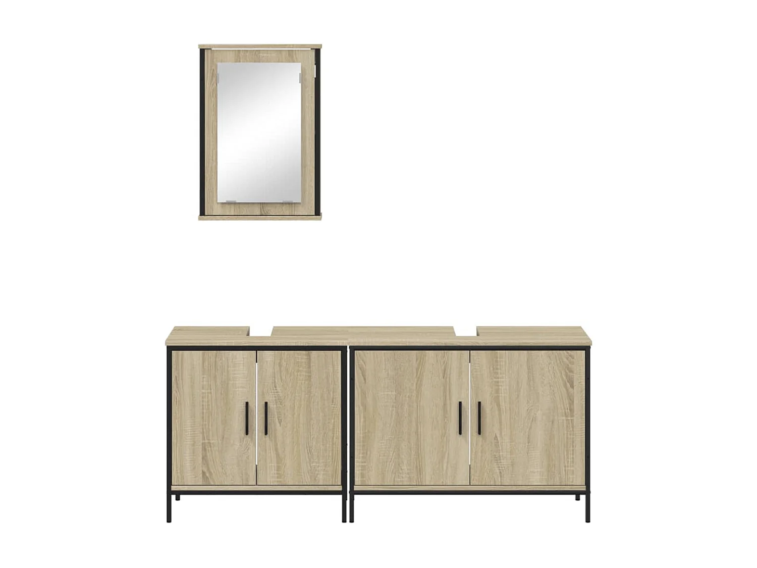 Ensemble de meubles de salle de bain 3 pcs chêne sonoma