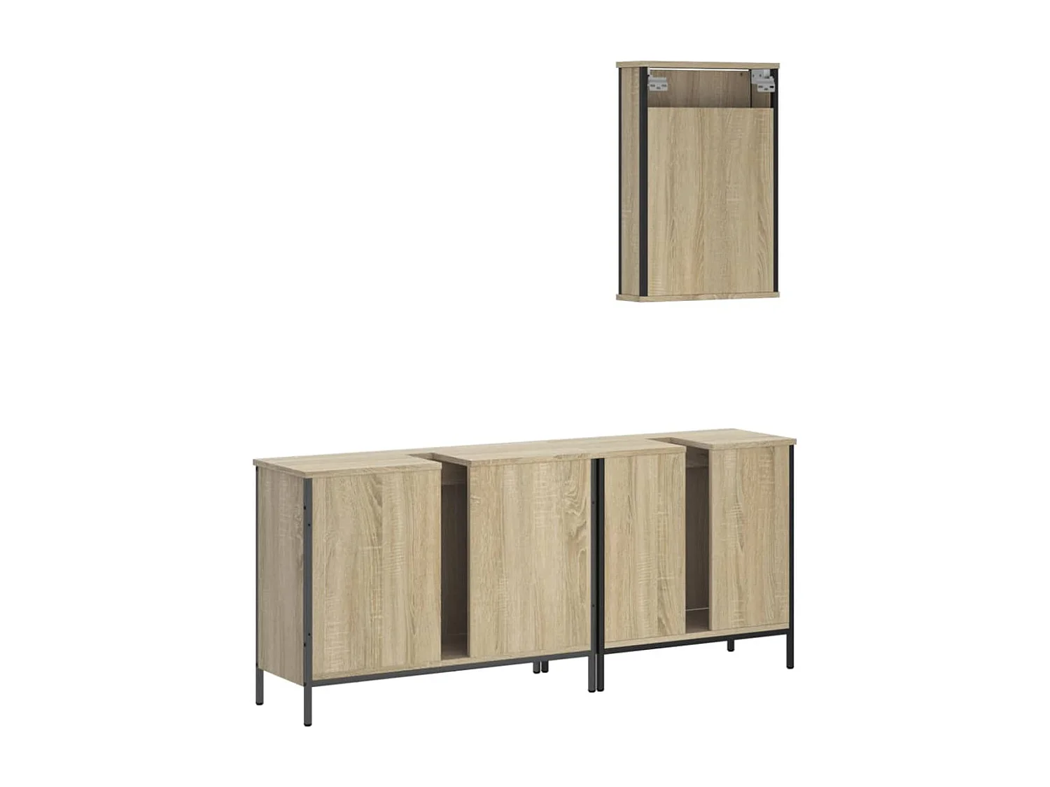 Ensemble de meubles de salle de bain 3 pcs chêne sonoma