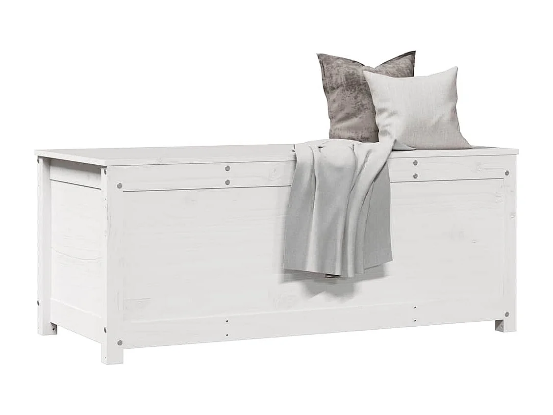 Truhe Weiß 110x50x45,5 cm Massivholz Kiefer