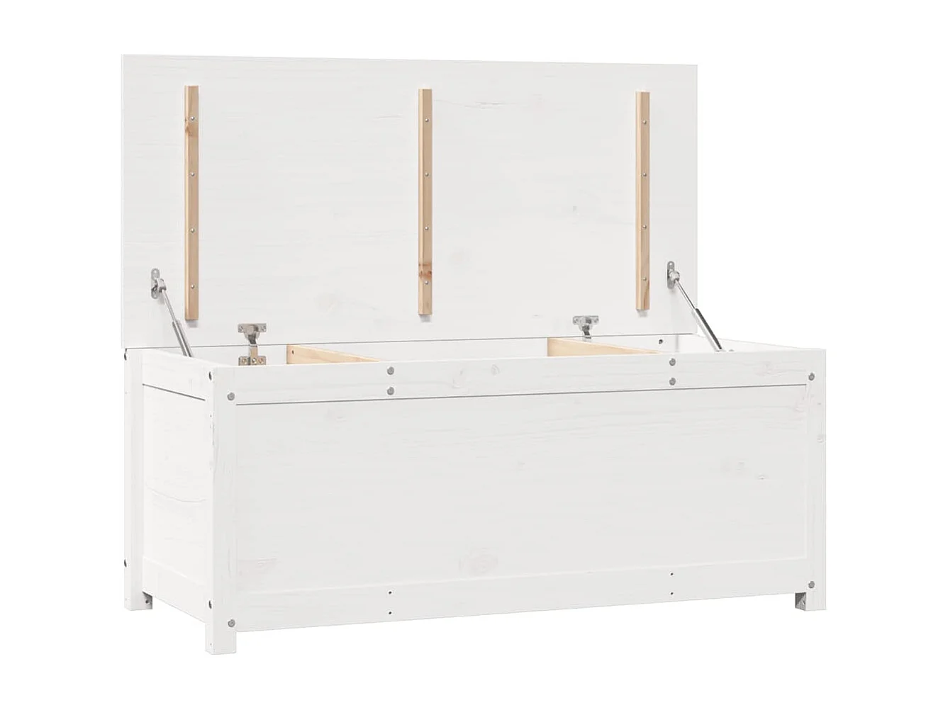 Truhe Weiß 110x50x45,5 cm Massivholz Kiefer