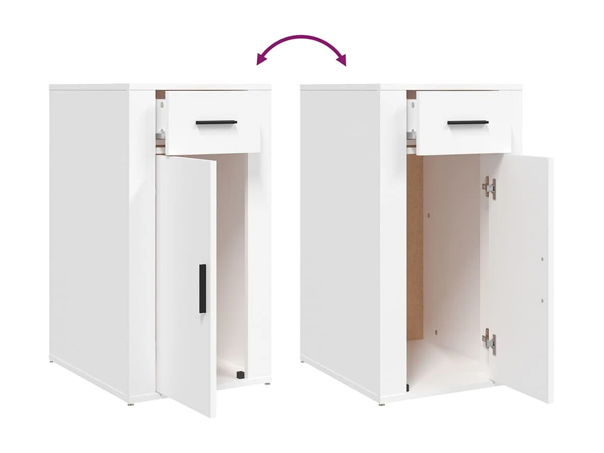 Armadietto da Scrivania Bianco 40x49x75 cm in Legno Multistrato