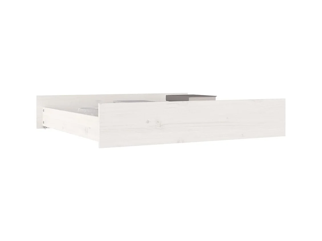 Tiroirs de lit 2 pcs blanc Bois de pin massif