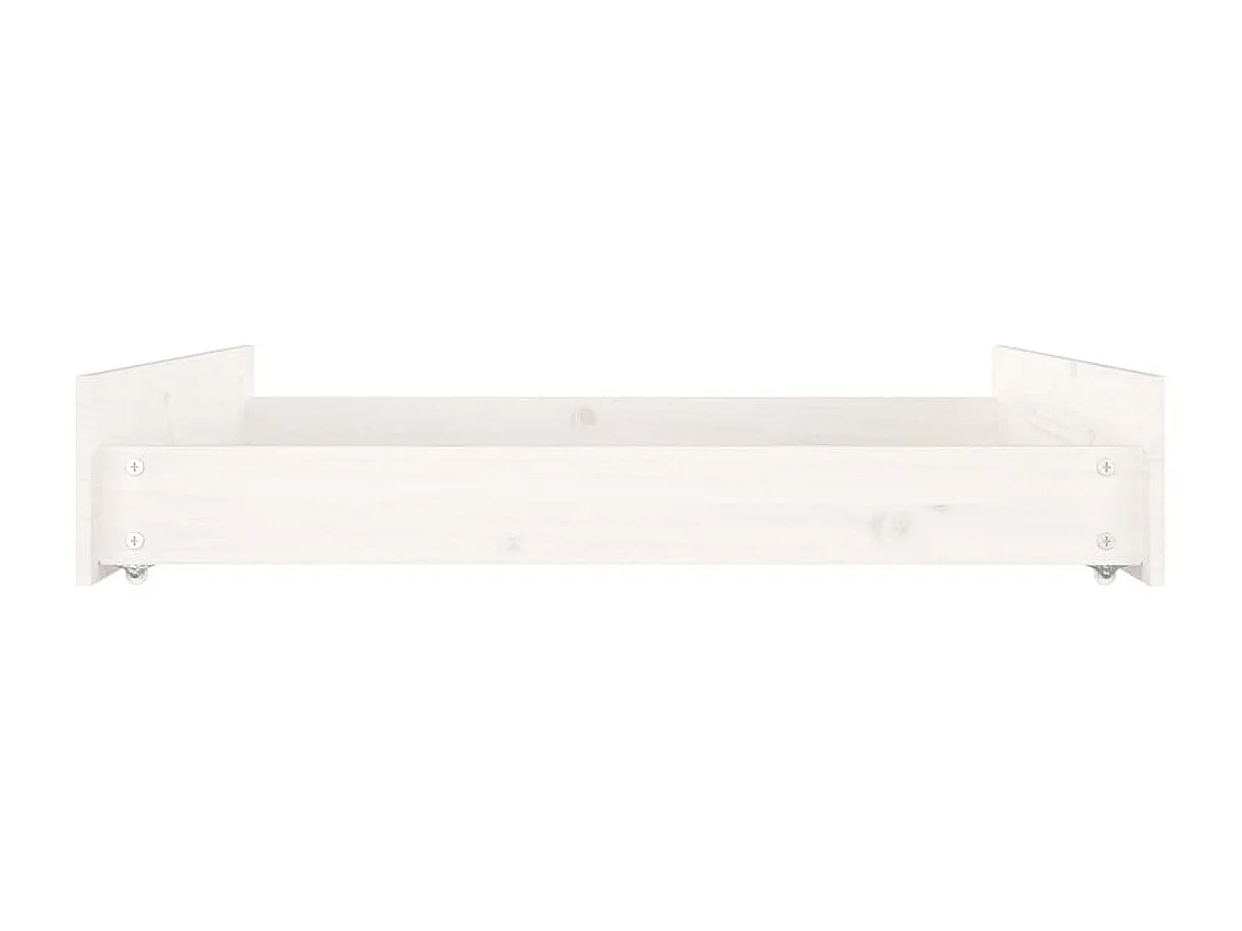 Tiroirs de lit 2 pcs blanc Bois de pin massif
