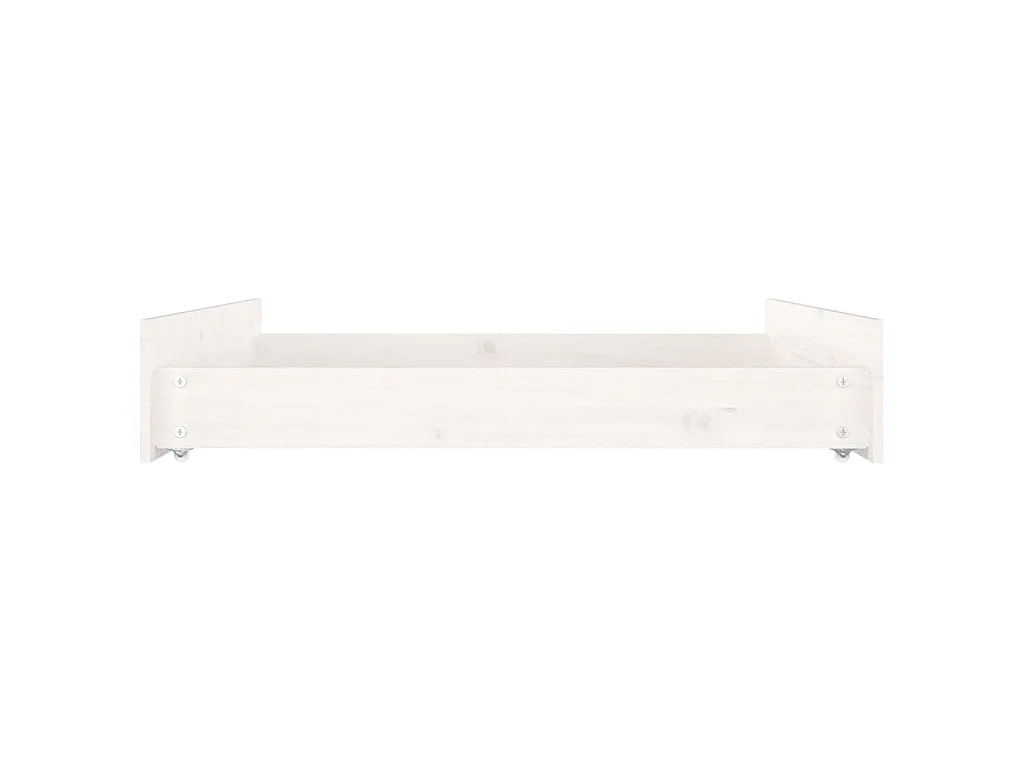 Tiroirs de lit 2 pcs blanc Bois de pin massif