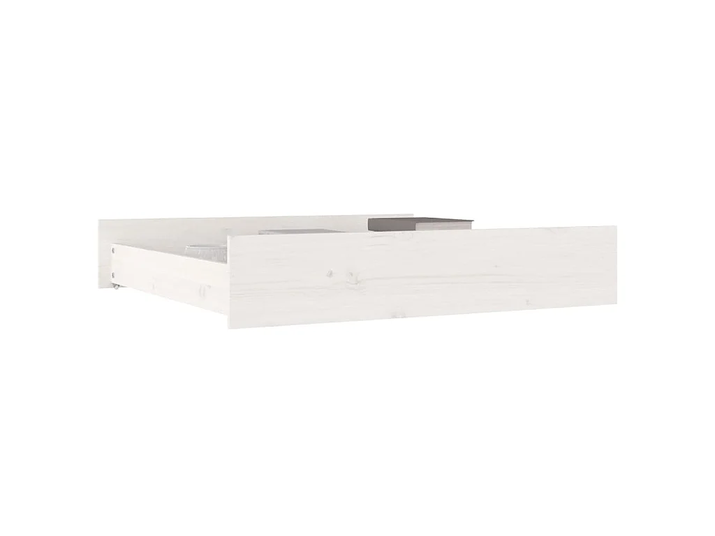 Tiroirs de lit 2 pcs blanc Bois de pin massif