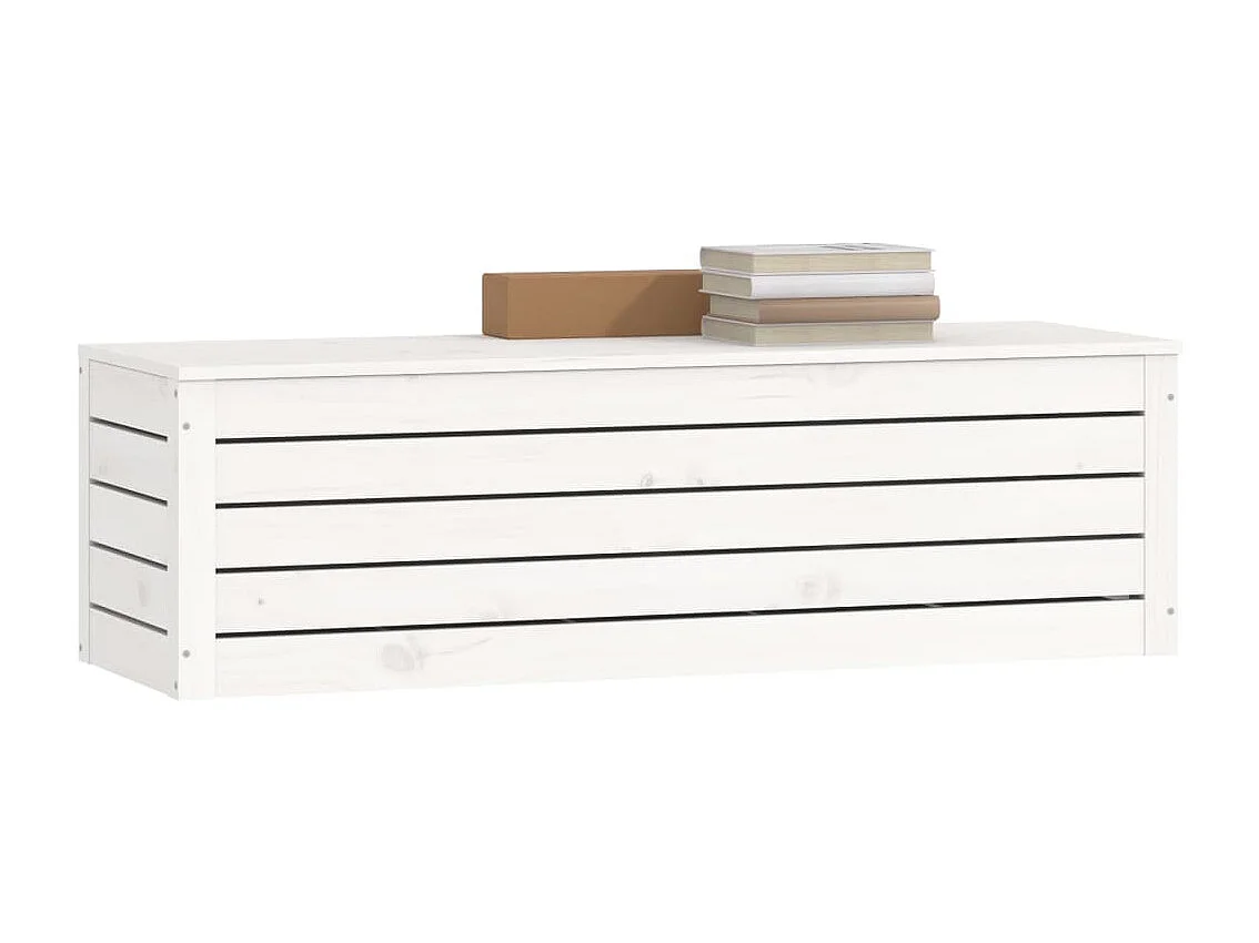 Opbergbox wit 109x36,5x33 cm massief grenenhout